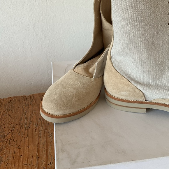 MM6 Maison Martin Margiela Suede Canvas Lace up Boots - NO LACES - size 39.5 - Picture 2 of 10